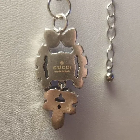 Gucci Silver and Green Necklace with Elegant Design - Picture 2 of 2